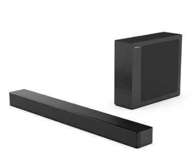 Barra de Sonido Hisense HS2100 - Subwoofer Bluetooth. Canales 2.1