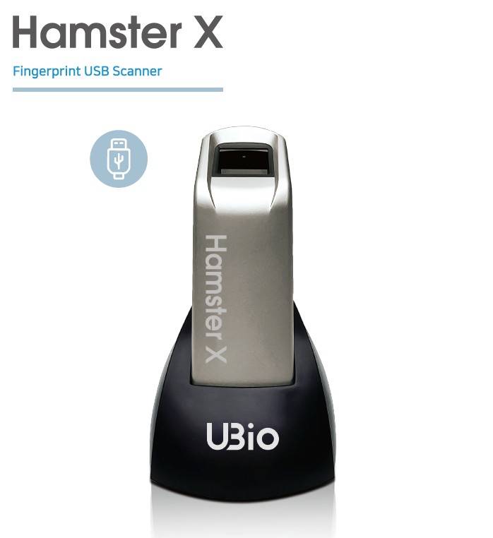 Lector biometrico de huella digital Hamster X ( INGHRWNTGHAMSTERX ) con conexión USB para integrarlo a una aplicación propia. N.P. HFDU06R -