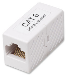 504751 Cople RJ45-RJ45 CAT6 - Modular, color Blanco, Para uso con cable de Par Trenzado sin Blindar (UTP) Cat6