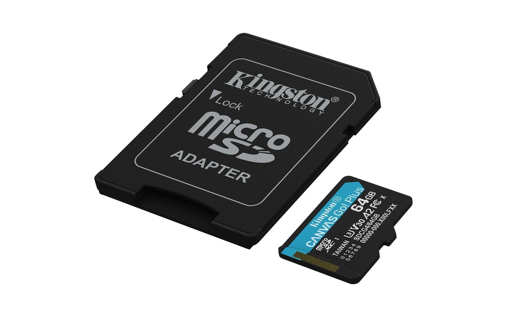 MEMORIA MICROSD KINGSTON CANVAS GO! PLUS GEN4 64GB R.200MB/S CL10 UHS-I U3 V30 A2 -