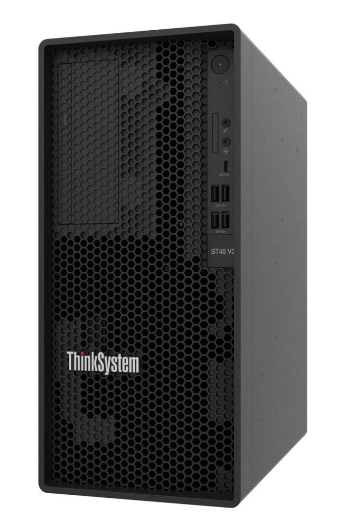 Servidor Lenovo-ThinkSystem ST45 V3 - (7DH4A00GLA), AMD EPYC 4124P 4C 3.8GHz/3.8GHz, ThinkSystem 16GB TruDDR5 5600MHz, DD de 2TB 3.5 Pulgadas