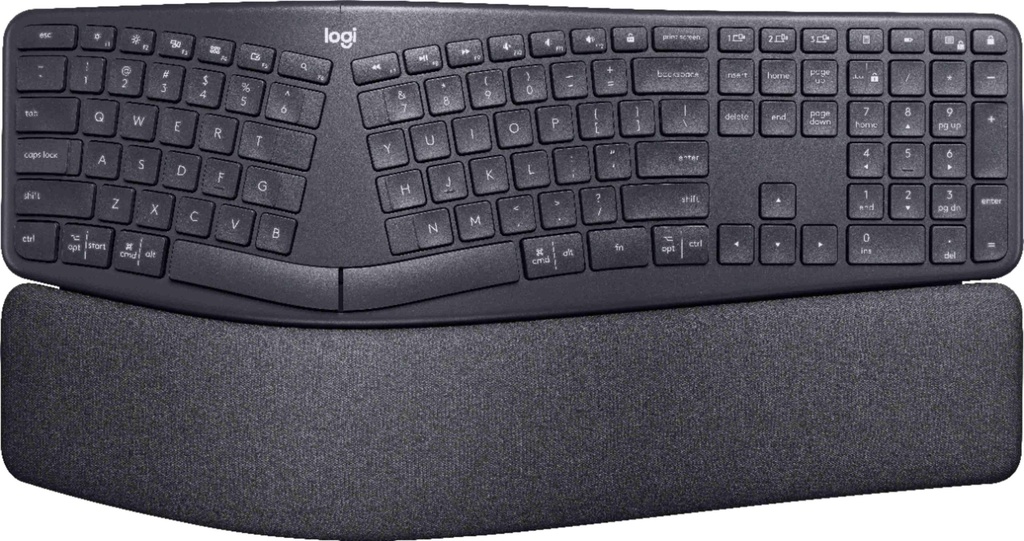 Teclado LOGITECH ERGO K860 - Bluetooth, Negro, Inalámbrico