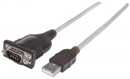 Convertidor USB a Serial MANHATTAN 151856 - 0, 45 m, Negro, USB, DB9, Macho/Macho