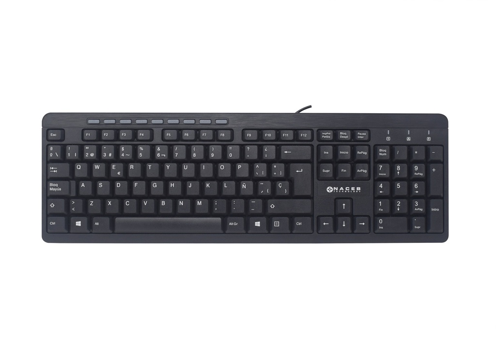 Teclado Multimedia Naceb Technology NA-0109 - Estándar, Negro, Alámbrico