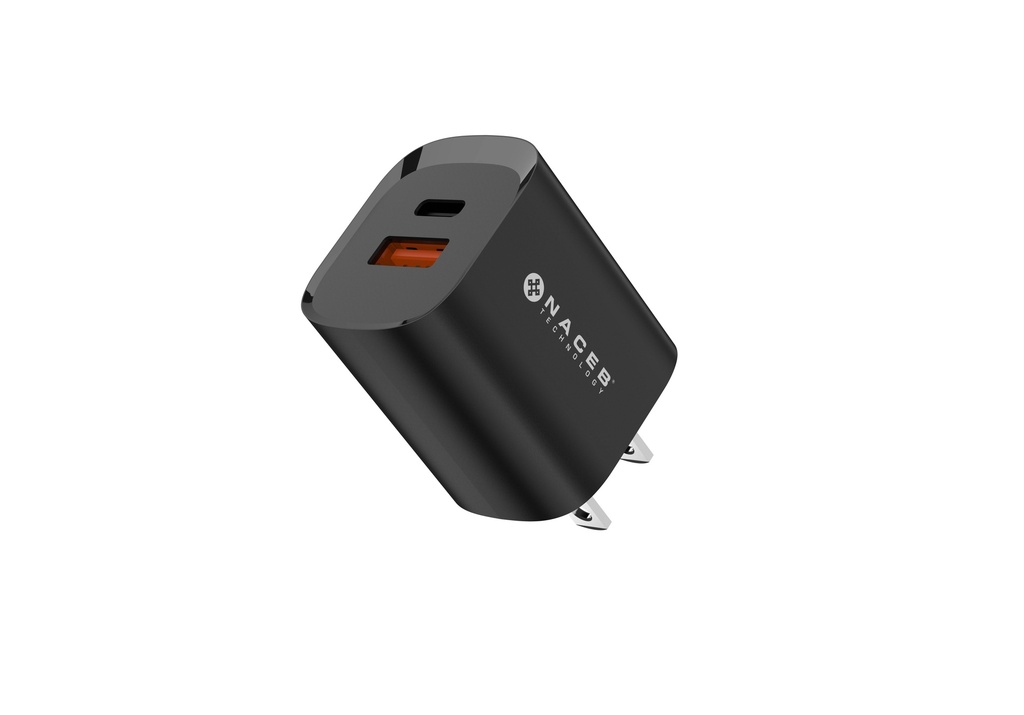 CARGADOR DE PARED NA-0143 USB-A + USB-C -