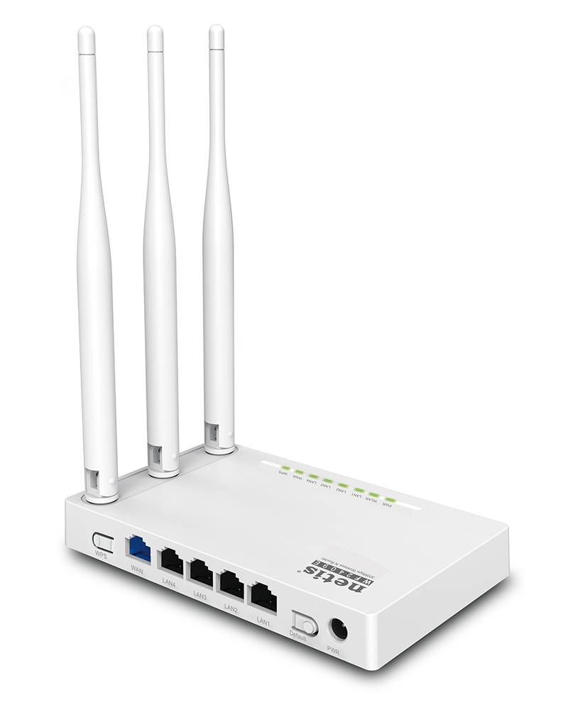 Netis Router Inalambrico N300 (WF2409E) - 5 puertos (1 WAN, 4 LAN 100 Mbps), WIFI 4, 300 Mbps, Router, AP, WISP, Repetidor, 3 Antenas 5 dBi, Multi SSID