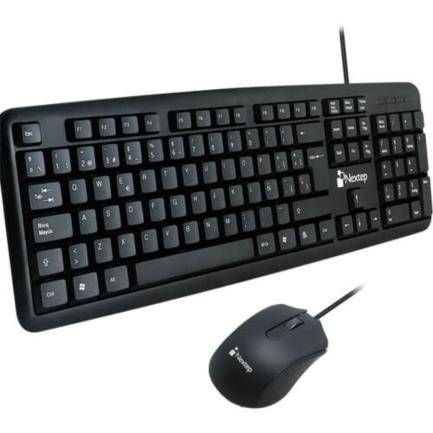 Kit de Teclado y Mouse Nextep NE-416  Negro 800 DPI 3 Botones/104 Teclas interfaz USB -