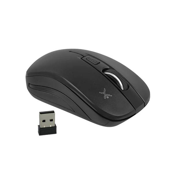 Mouse PERFECT CHOICE PC-044758 - Negro, 3 Botones, RF Inalámbrico, Óptico, 1600 DPI