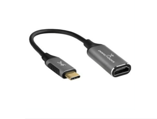 Adaptador USB C a HDMI 4K PERFECT CHOICE PC-101260 - USB C, HDMI, Negro