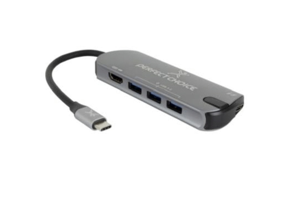 HUB 5 EN 1 USB-C PERFECT CHOICE PC-101246 - USB, 5 puertos
