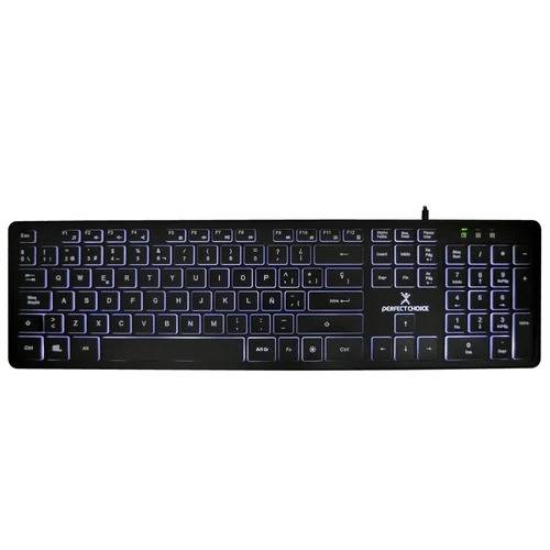 Teclado Alámbrico SLIM PC-201304 PERFECTCHOICE con iluminación blanca  Backlight -
