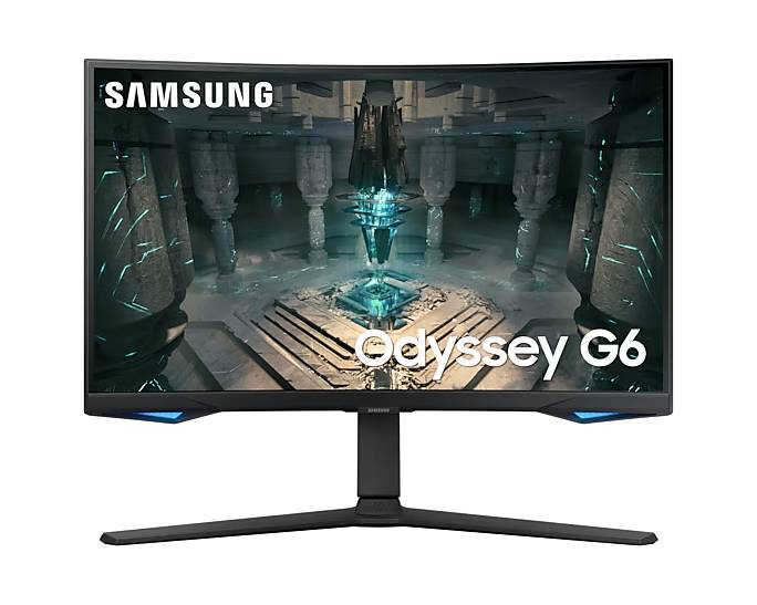 Monitor Samsung 27 pulgadas - Odyssey G6, QHD, 2560 x 1440, Gamer, Curvatura 1000R, SMART, 240Hz, 1ms, LS27BG650ELXZX