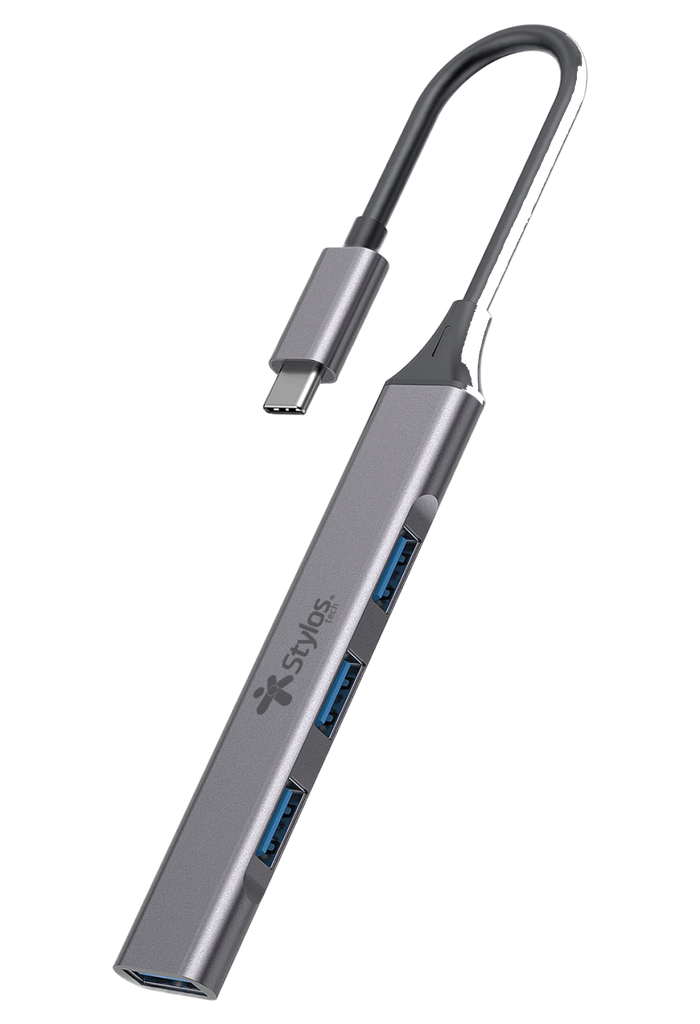 Adaptador HUB 4 En 1 Stylos. STCBHUB42G -