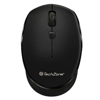 Mouse inalámbrico Start Black TechZone - hasta 1600 DPI's, 3 botones, textura en rubber, 1 año de garantía.