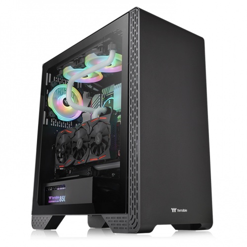 Gabinete Thermaltake S300 TG BLACK Mid Tower - ATX/Micro-ATX/Mini-ITX, USB 2.0/3.0, sin Fuente, 1 Ventilador Instalado