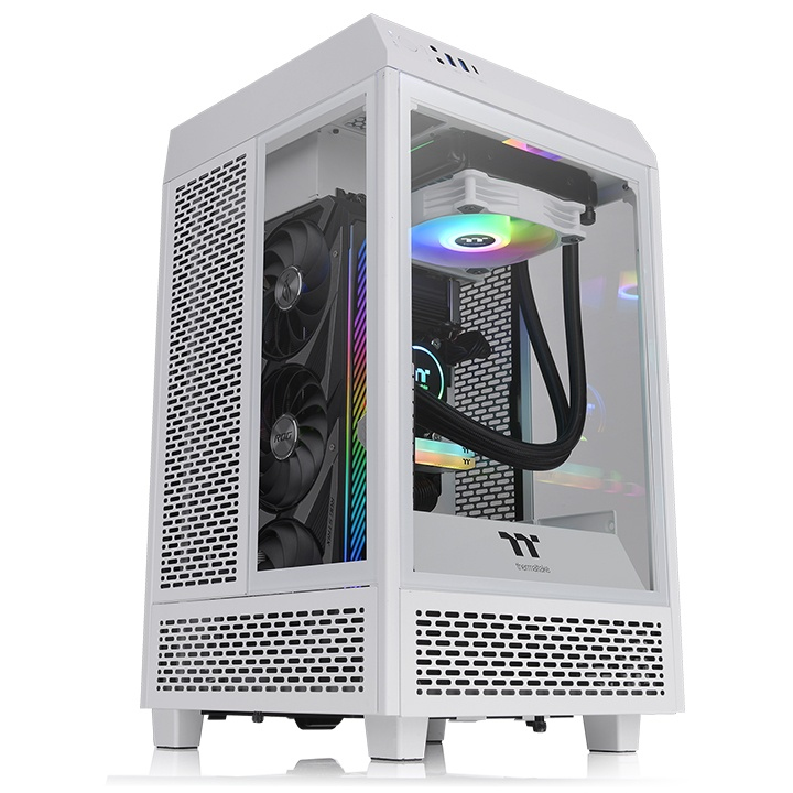 Gabinete Thermaltake Tower 100 Snow -   con Ventana RGB, Mini-Tower, Mini-ITX, USB 3.0, sin Fuente
