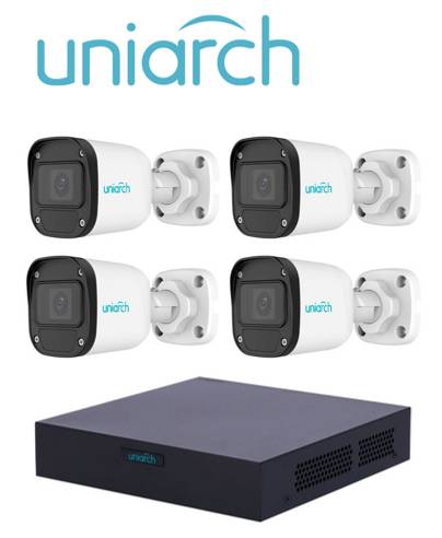 Kit de videovigilancia UNIARCH XVR301-04F/4*UAC-B112-F28 - 4, 1920 x 1080 Pixeles