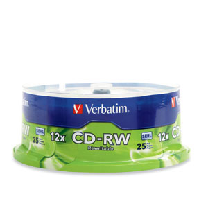Disco CD-RW VERBATIM - CD-RW, 700 MB, 25, 12x, 80 min