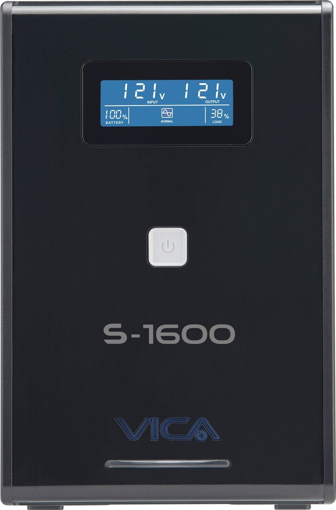No break interactivo S1600 - 1600VA/900W, entrada 127 VCA 60 Hz, salida 120 VCA, 5 tomas reguladas/5 reguladas y respaldadas, RJ11/45, pantalla LCD
