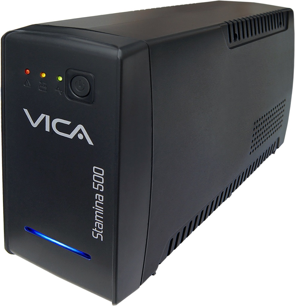 No break interactivo STAMINA 500 - 500VA/300W, entrada 127VCA 60Hz, salida 120 VCA, 4 tomas reguladas y respaldadas/ 4 con supresor, Indicadores LED