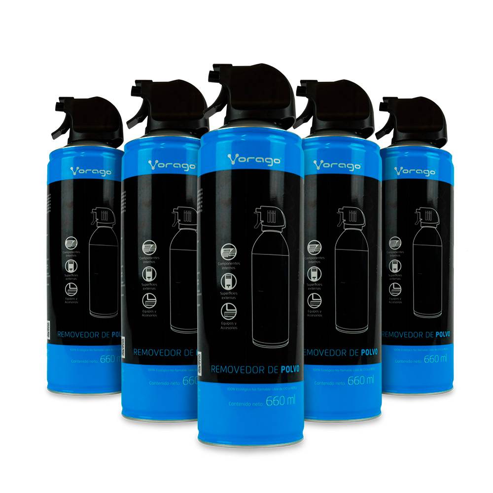 PAQUETE 5 PZ AIRE COMPRIMIDO REMOVEDOR DE POLVO CLN-300 VORAGO 660ml BROWN BOX -