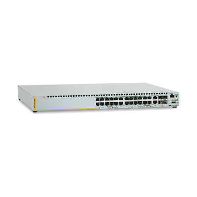 Switch de Acceso PoE+ Stackeable Capa 3, 24 Puertos 10/100 Mbps + 2 SFP/RJ45 Combo + 2 Puertos Stacking, 370 W