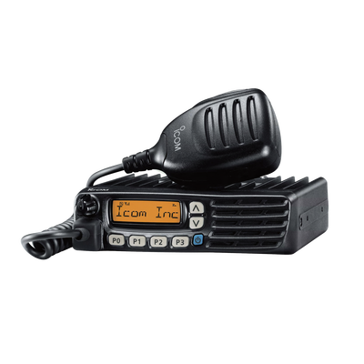 Radio Móvil Analógico en rango de frecuencia 400-470 MHz, 50 W de potencia de RF, 128 canales. Incluye  Incluye microfono, cable de alimentación y montaje