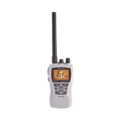 Radio portátil marino, flotante y sumergible con función de eliminación de agua de la bocina mediante vibración,  potencia de RF de 6 Watts.