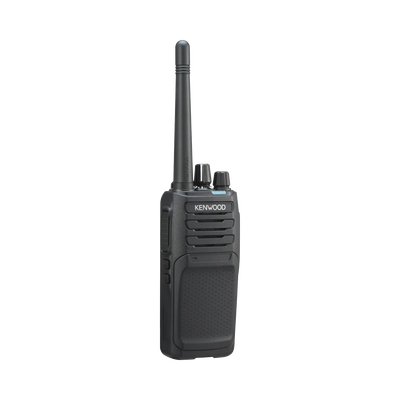 Radio portátil VHF 136-174 MHz, Digital DMR-Analógico, 5 Watts, 64 Canales, Roaming, Encriptación, GPS*, Inc. antena, batería, cargador y clip
