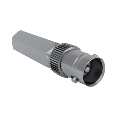 Conector BNC Hembra Roscable por Giro para Cable Coaxial RG-58/U, Níquel/ Plata/ Delrin.