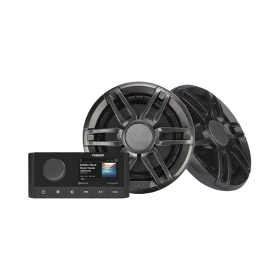 Sistema de estero marino MS-RA210 con dos bocinas de diseño deportivo XS incluidas.