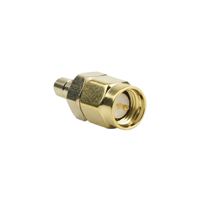 Adaptador Coaxial en Línea, de Conector SMA Macho a SMB Hembra, Oro/ Oro/ Teflón.