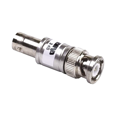 Atenuador en Línea de 3 dB, 2 Watt Máx., CD-4 GHz, Conectores BNC Macho-Hembra.