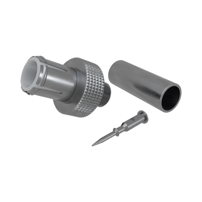 Conector BNC Hembra de Conexión Rápida, Anillo Plegable para RG-58/U Níquel/ Oro/ Delrin.