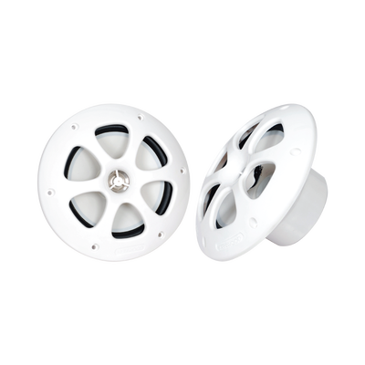Par de altavoces fabricado en grado marinos en color blanco de 6.5"  de 100 W de entrada máxima