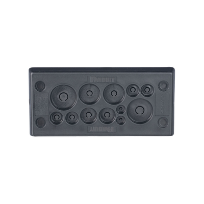 Pasacables Rectangular de Membrana, IP66, 3.39" x 1.42", 12 orificios, para Cables no Terminados. Color Negro