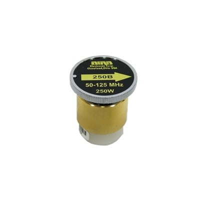 Elemento de 250 Watt en Línea 7/8" para Wattmetro BIRD 43 en Rango de Frecuencia de 50 a 125 MHz.