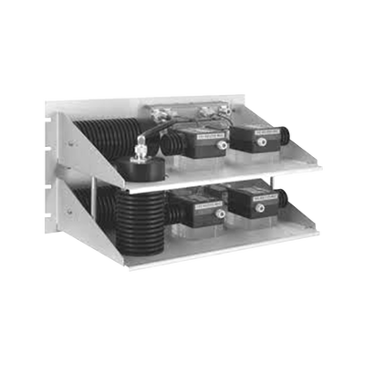Combinador Hibrido para Rack 19", 400-512 MHz, 2 Canales, Doble Aislador, 100/ 150 Watt, N Hembras.