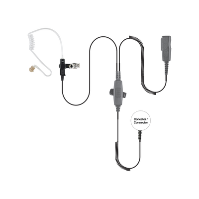 Micrófono audífono de 2 cables con doble PTT para KENWOOD Serie G/ 3230/ 2102G/ 2202L/ 2212L/ 2170/ 2360/ 2302/ 2312/ 2000/ 2402/ NX220/ NX240/ TKD240.