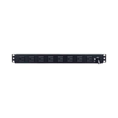PDU Básico de Montaje en Rack, Con 10 Salidas NEMA 5-15R y Protección Contra Sobretensiones,  Enchufe de Entrada NEMA 5-15P, de 19in, 1UR, 15 Amp, 120 Vca