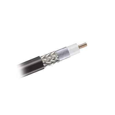 Cable coaxial 90% de blindaje, certificación RoHS, conductor de cobre revestido de aluminio, 50 Ohms, Carrete de 300 m