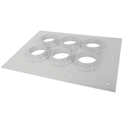 Placa pasamuro con capacidad de 6 botas de 4"