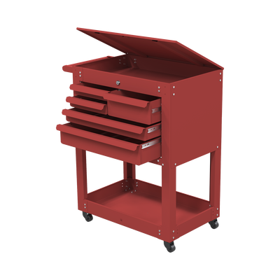 Carro para Herramental Metálico Uso Rudo 1 Cajón Superior con Chapa / 5 Cajones Deslizables / Charola Inferior /  77 x 94 x 50 cm  (An x Al x Prof.)