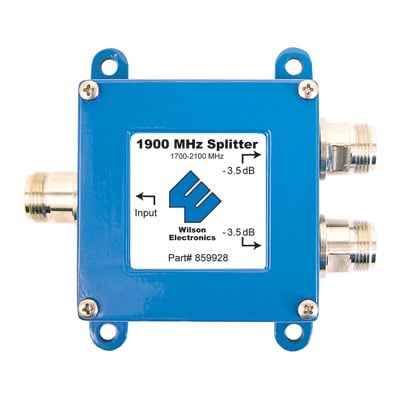 Divisor de potencia (Splitter) de dos vías para 1900 MHz.