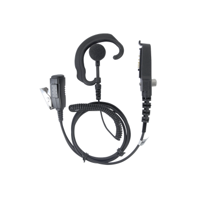 Micrófono de solapa y audífono ajustable al oído para KENWOOD Serie 80/ 90/ 140/ 180/ NX200/ 410. Compatible con VOX de la serie 180 y NX200.