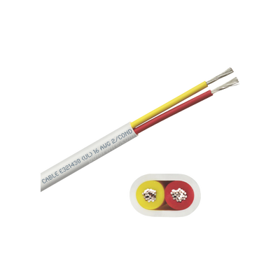 Rollo de cable plano grado marino calibre 16,  de 2 conductores (rojo y amarillo) de 250 pies (76.2 m).