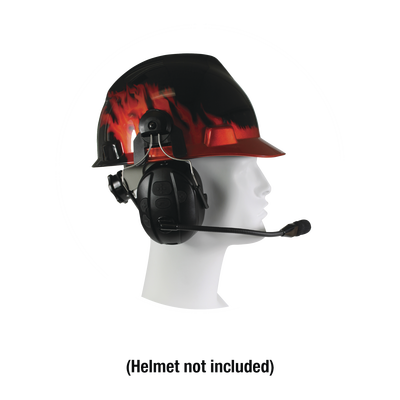 Orejeras duales inalámbricas para montar en casco compatible con adaptadores PRYME BLU, radio y dispositivos bluetooth, con función de PTT y para contestar celulares.