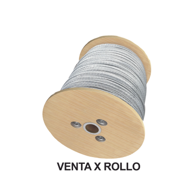 Rollo de Retenida de 1/8" de Acero Galvanizado 7 Hilos (2000 metros).