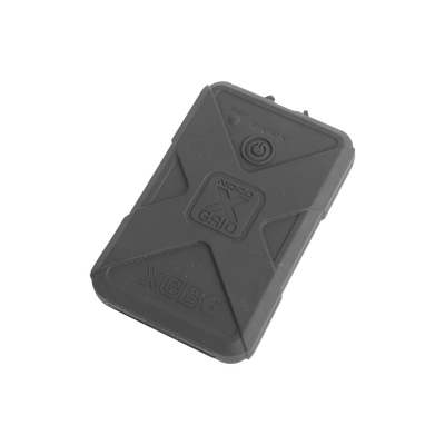 Batería de respaldo Li-Ion 6000 mAh con cubierta plástica protectora y salida USB para cargar dispositivos inalámbricos