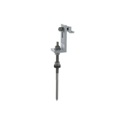 Soporte L para riel 7 con tornillo  M10*200 para techo de lamina